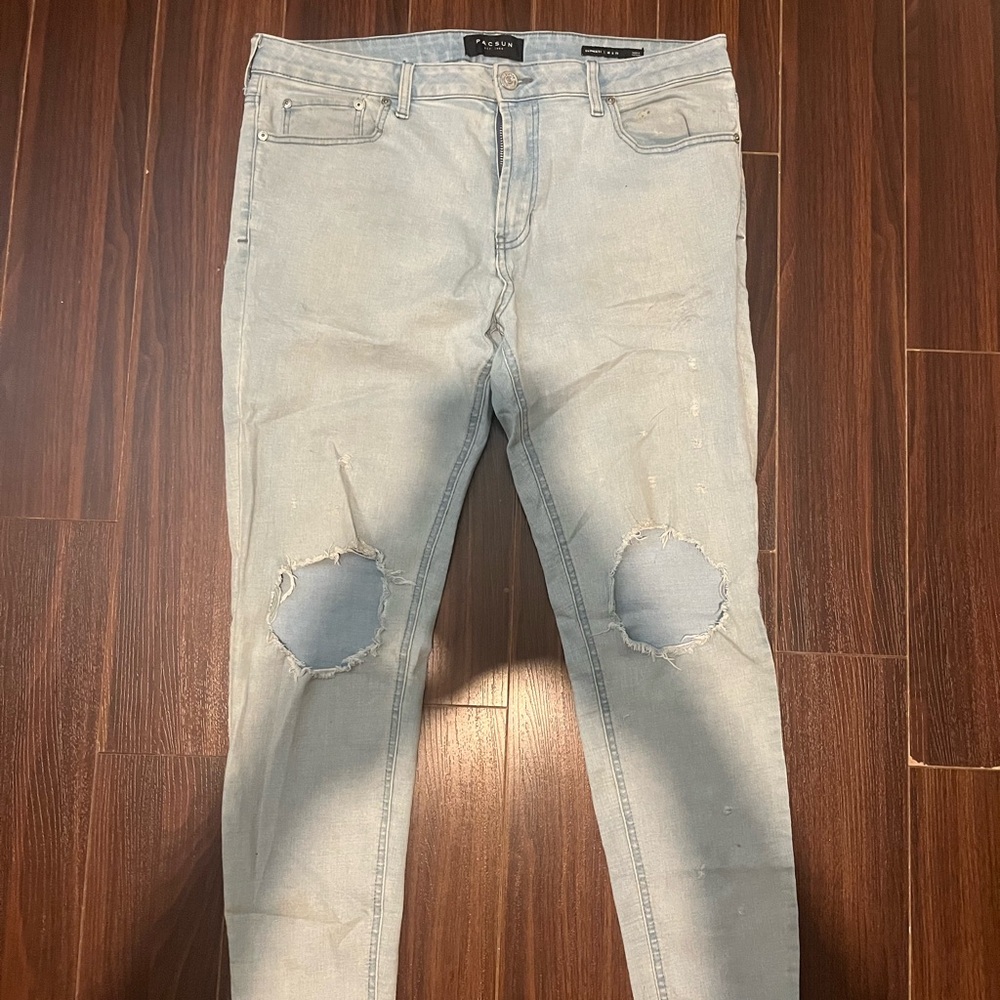 PacSun Blue Skinny Jeans with Vintage Fading